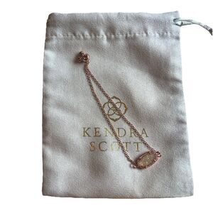 Kendra Scott Elaina Rose Gold Adjustable Chain Bracelet In Iridescent Drusy NWOT